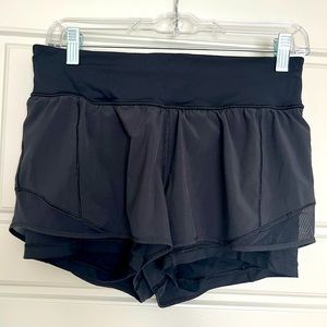 Lululemon Black High-Wasted Double-Layered Shorts